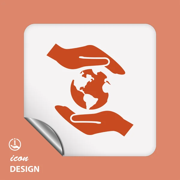 Globe in hands icon — Stock Vector