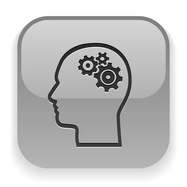 Engrenage dans l'icône tête — Image vectorielle