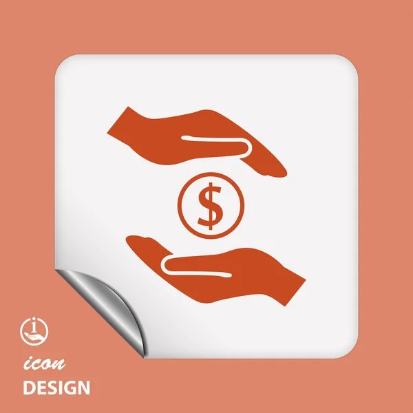 Money in hands icon — Stock Vector