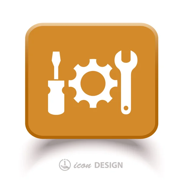 Gear, wrench and screwdriver icons — Stock Vector