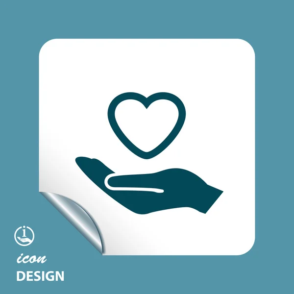 Heart in hand icon — Stock Vector