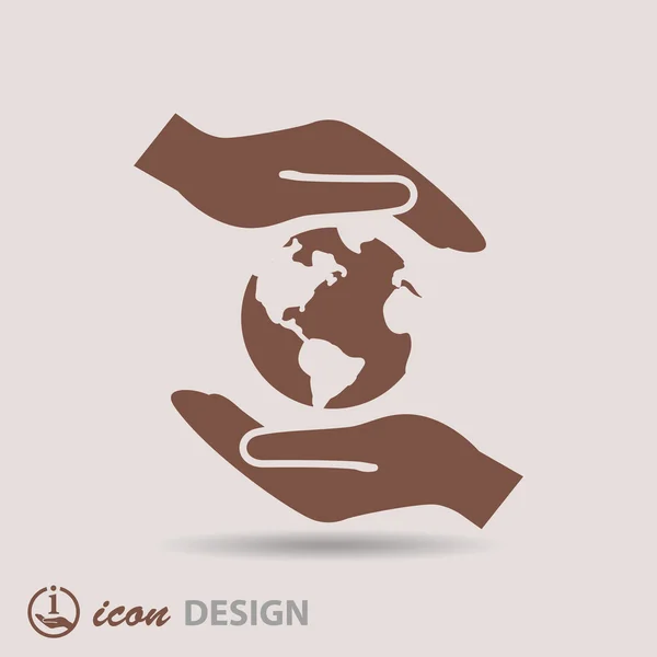 Globe in hands icon — Stock Vector