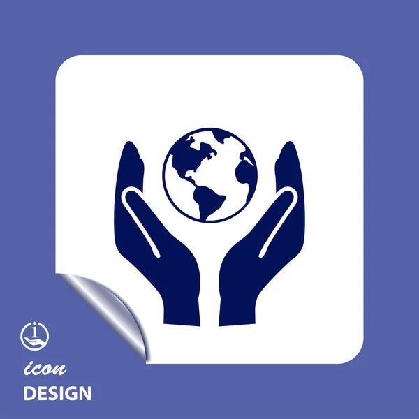 Globe in hands icon — Stock Vector