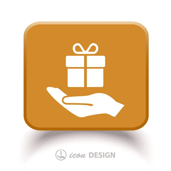 Gift in hand icon — Stock Vector