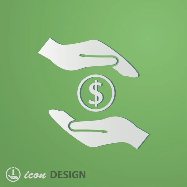 Money in hands icon — Stock Vector