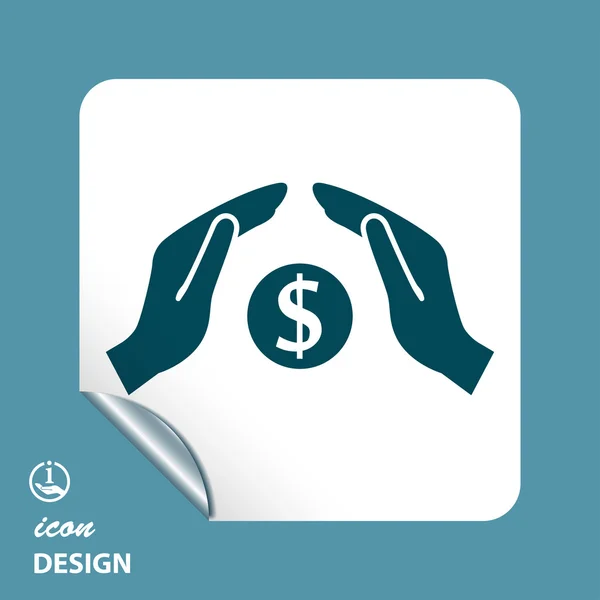 Geld in handen pictogram — Stockvector