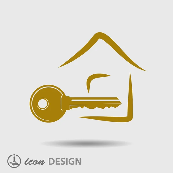Schlüssel und Haussymbol — Stockvektor