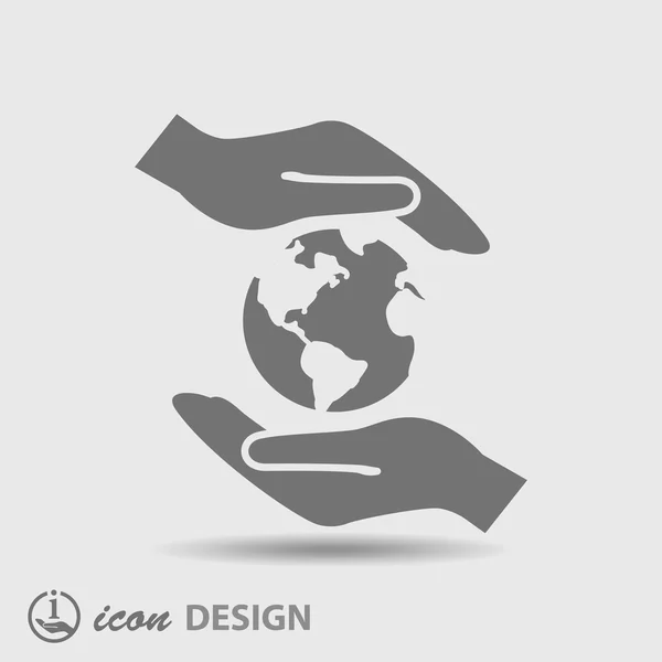 Globe in hands icon — Stock Vector