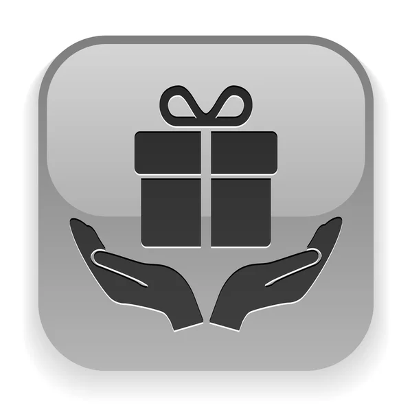 Gift in hands icon — Stock Vector