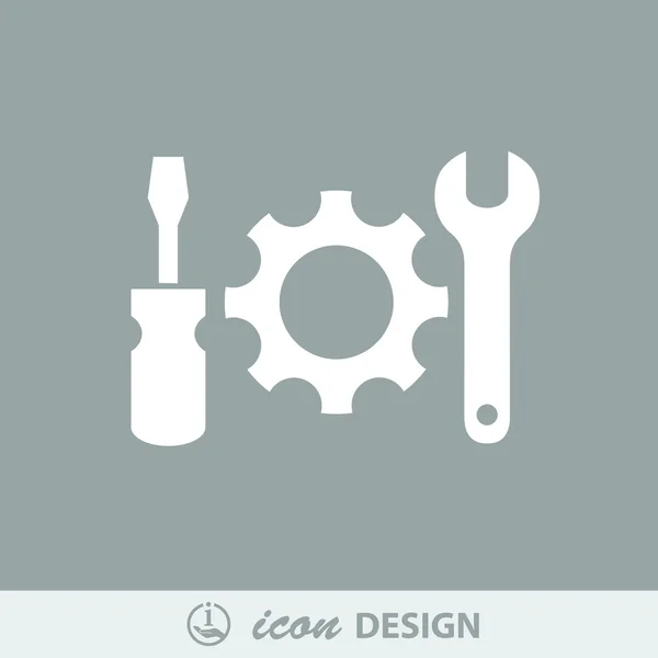 Gear, wrench and screwdriver icons — Stock Vector
