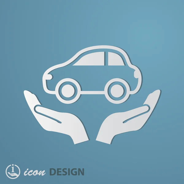 Car in hand icon — Stock Vector