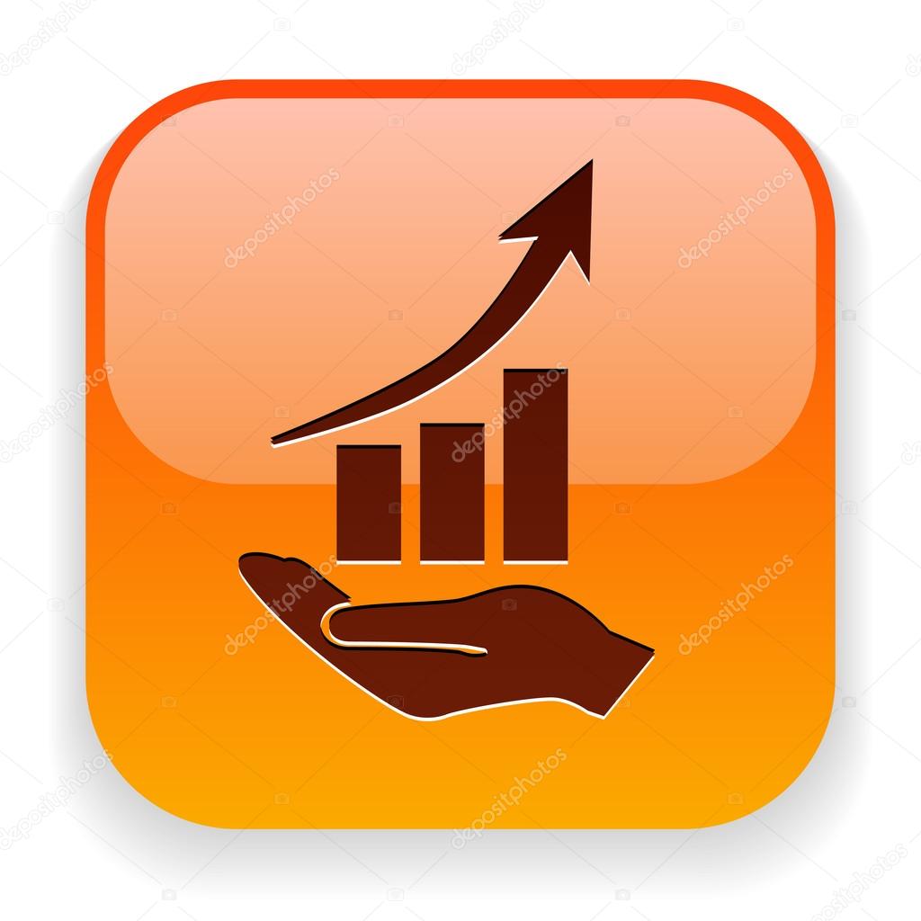 Graph on hand icon