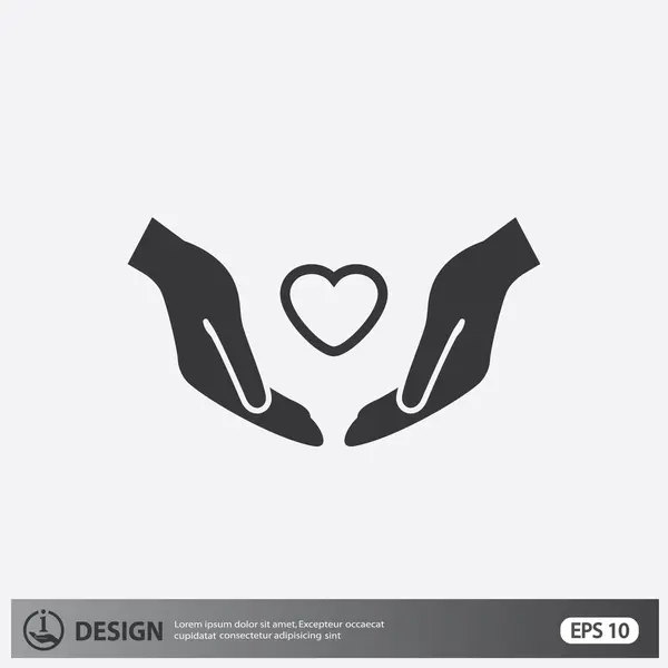 Pictograph of heart in hand — Stock Vector