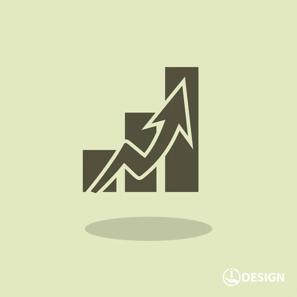 Pictograma de gráfico com seta — Vetor de Stock