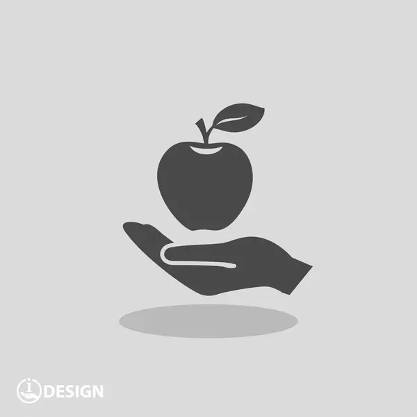 รูปภาพของแอปเปิ้ลบนมือ — ภาพเวกเตอร์สต็อก