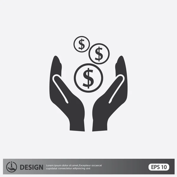 Pictograph of money in hand — Stock Vector