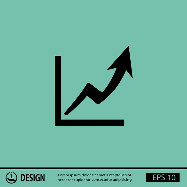 Piktogramm der Grafik mit Pfeil — Stockvektor