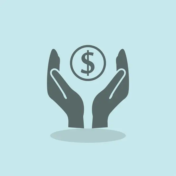 Pictograph of money in hands — Stock Vector