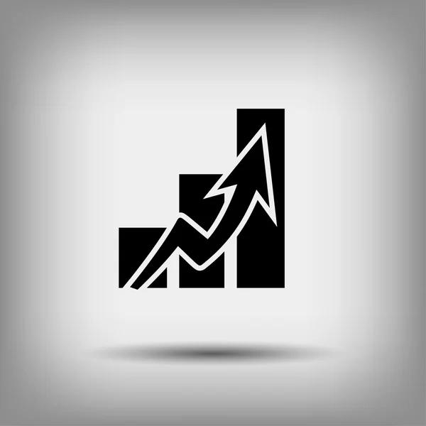 Pictograma de gráfico com seta — Vetor de Stock