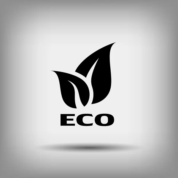 Sinal Eco com folhas — Vetor de Stock