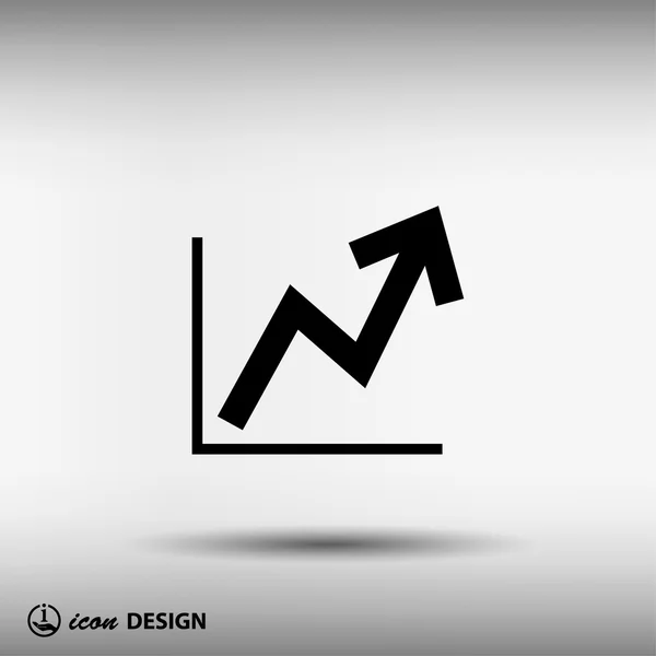 Pictograma de gráfico com seta —  Vetores de Stock