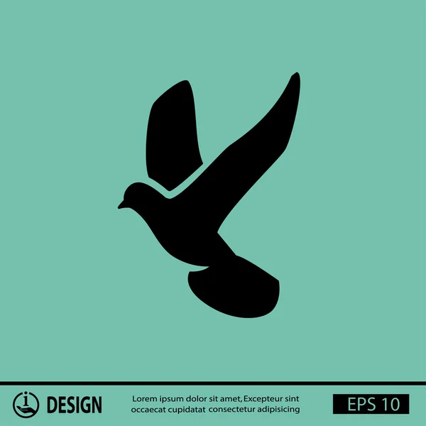 Pittogramma dell'uccello colomba — Vettoriale Stock