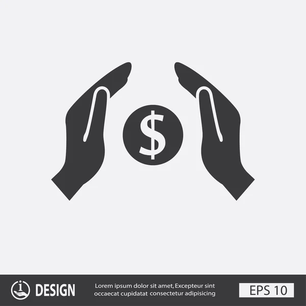 Pictograph of money in hands — Stock Vector