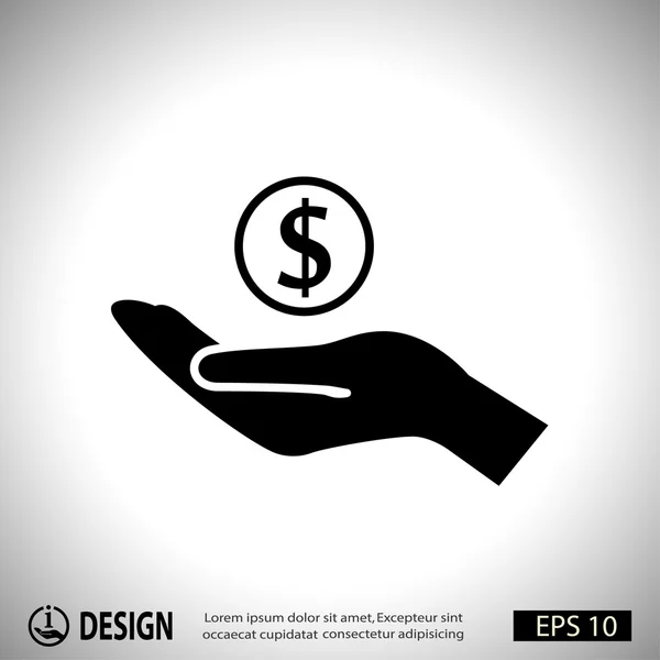 Pictograph of money in hand — Stock Vector