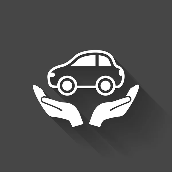 Pictografía de coche en las manos — Vector de stock