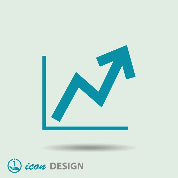Pictograma de gráfico com seta — Vetor de Stock