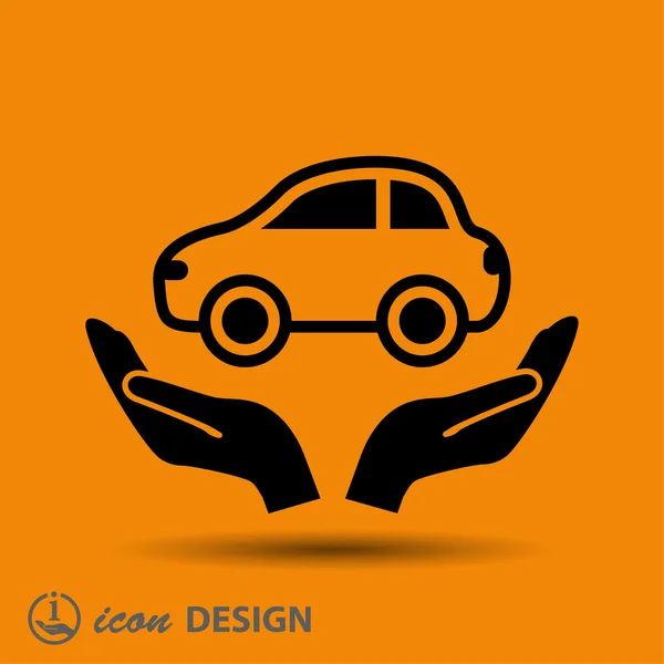 Piktogramm des Autos auf Händen — Stockvektor