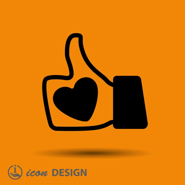 Pictograph of like icon — Stock Vector