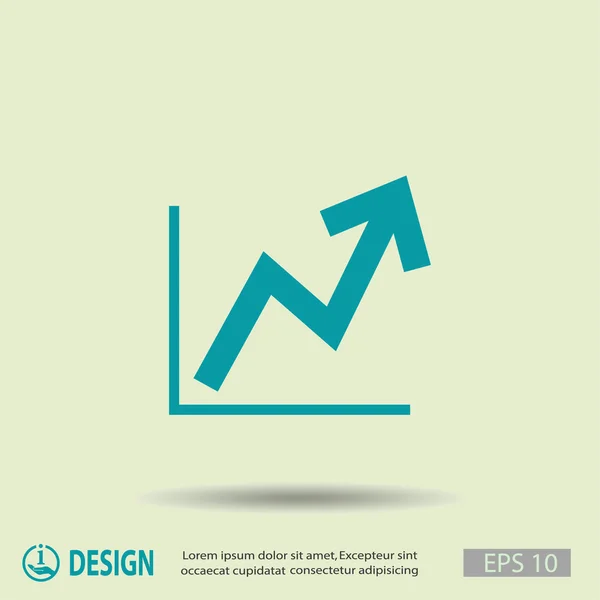 Pictografía de gráfico con flecha — Archivo Imágenes Vectoriales