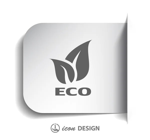 Eco symbol s listy — Stockový vektor