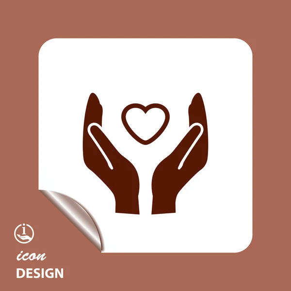 Pictograph of heart in hands — Stock Vector