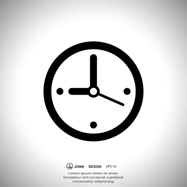 Pictograph of  clock with arrow — Stock Vector