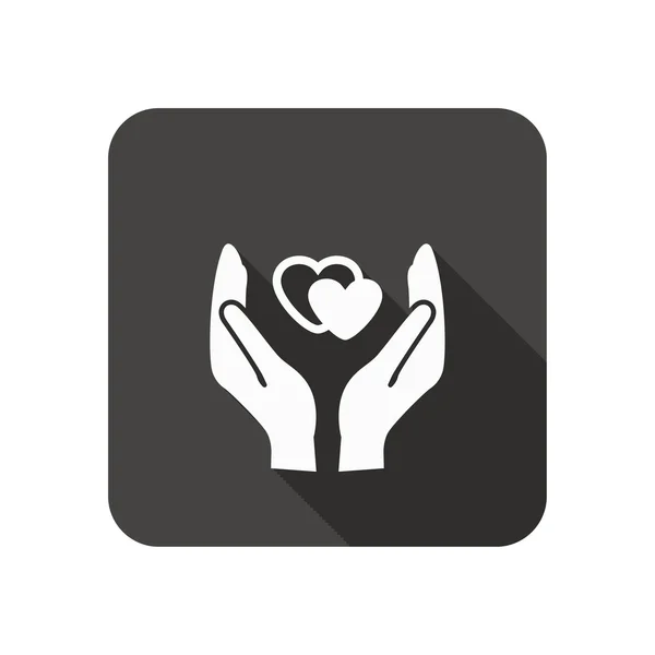 Pictograph of heart in hands — Stock Vector