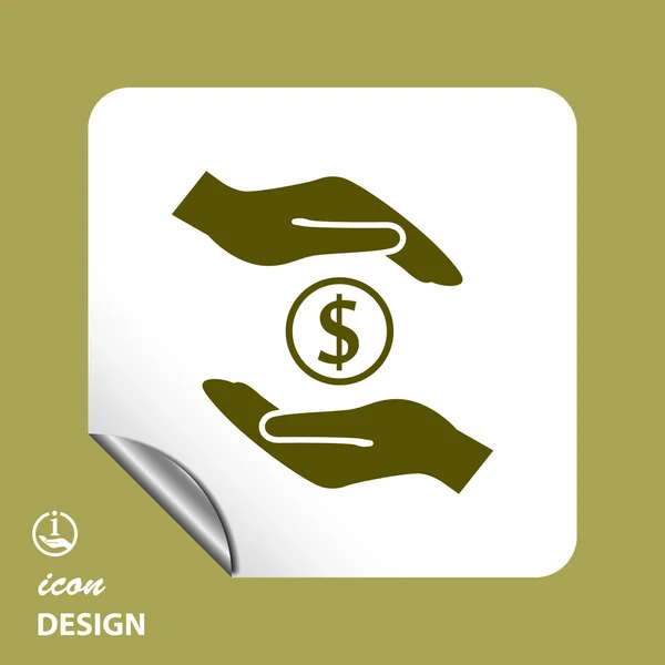 Pictograph of money in hands — Stock Vector