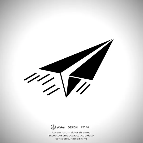 Pictograph of paper airplane — Stock Vector