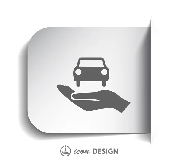 Piktogramm des Autos auf der Hand — Stockvektor