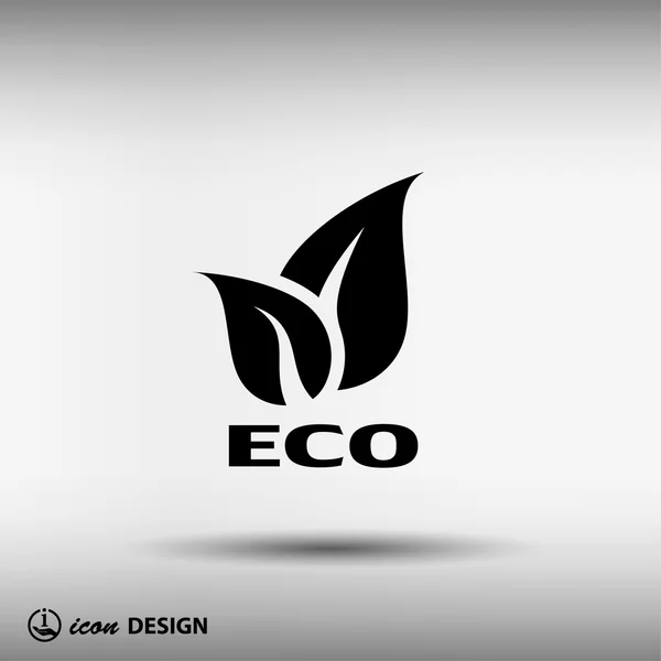 Eco signo con hojas — Vector de stock