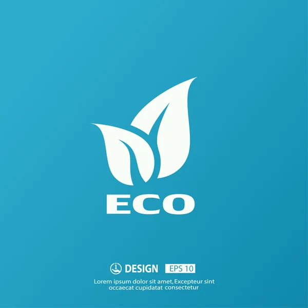 Eco tecken med blad — Stock vektor