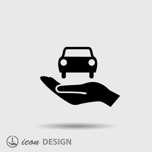 Piktogramm des Autos auf der Hand — Stockvektor