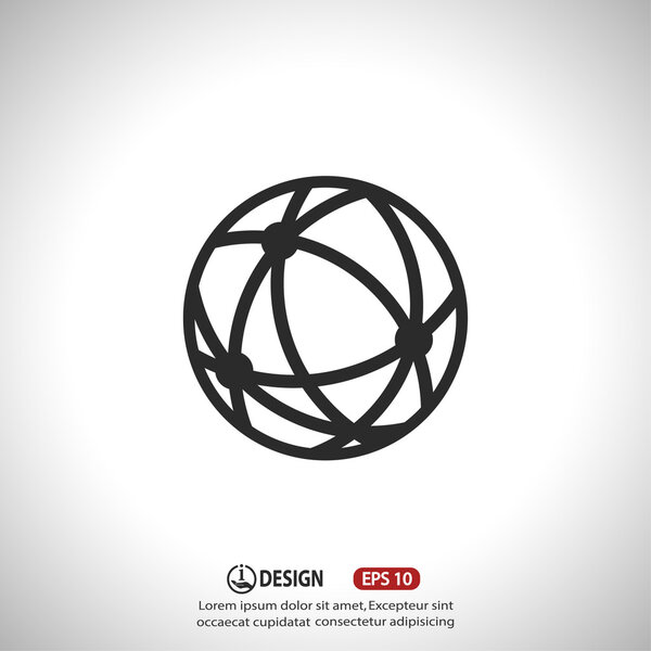 Пиктограф контура земного шара
