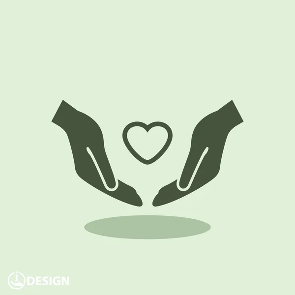 Pictograph of heart in hand — Stock Vector