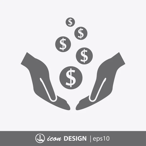 Pictograph of money in hands — Stock Vector