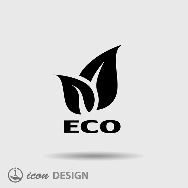 Eco sign with leaves — Stock Vector