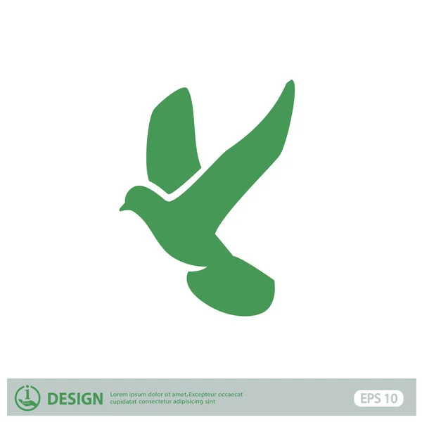 Pictograph van duif vogel — Stockvector