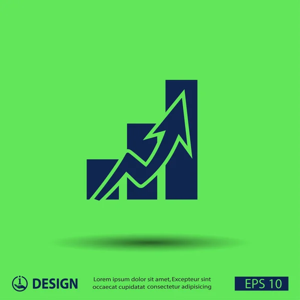 Pictograph van grafiek met pijl — Stockvector