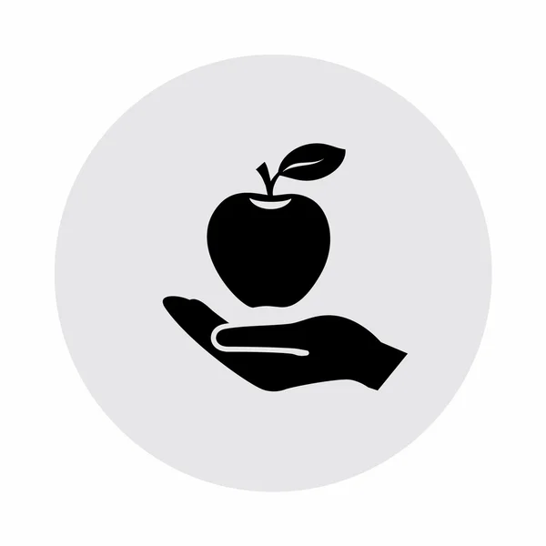 Pittogramma di mela a portata di mano — Vettoriale Stock